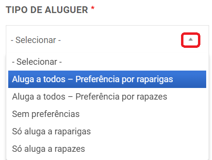 tipo de aluguer