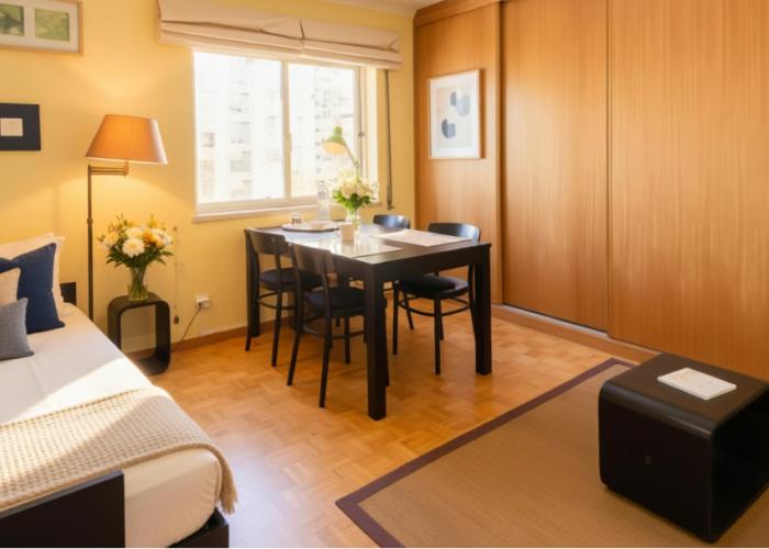 Mesa/secretária e roupeiro 