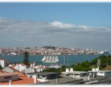 Vista panorámica sobre o Tejo e Lisboa